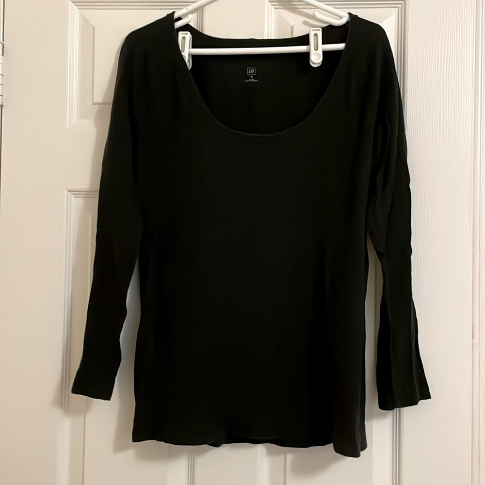 🖤 GAP Black Loose Fit Cotton Long Sleeved T-shirt